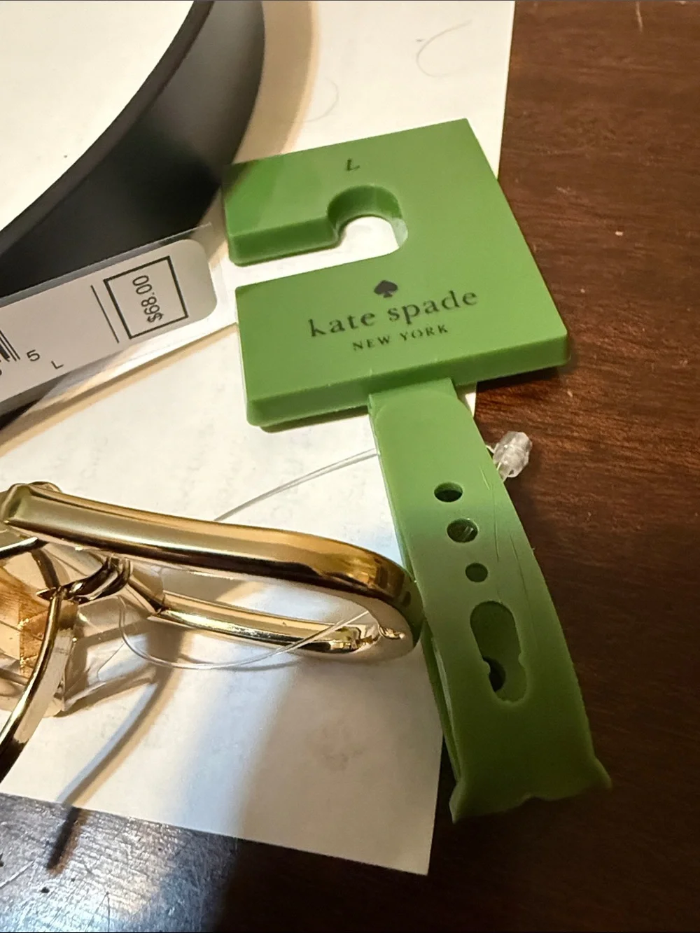 NWT Kate Spade  Black  Skinny Belt with Gold Buckle sz L Reversible! Preppy